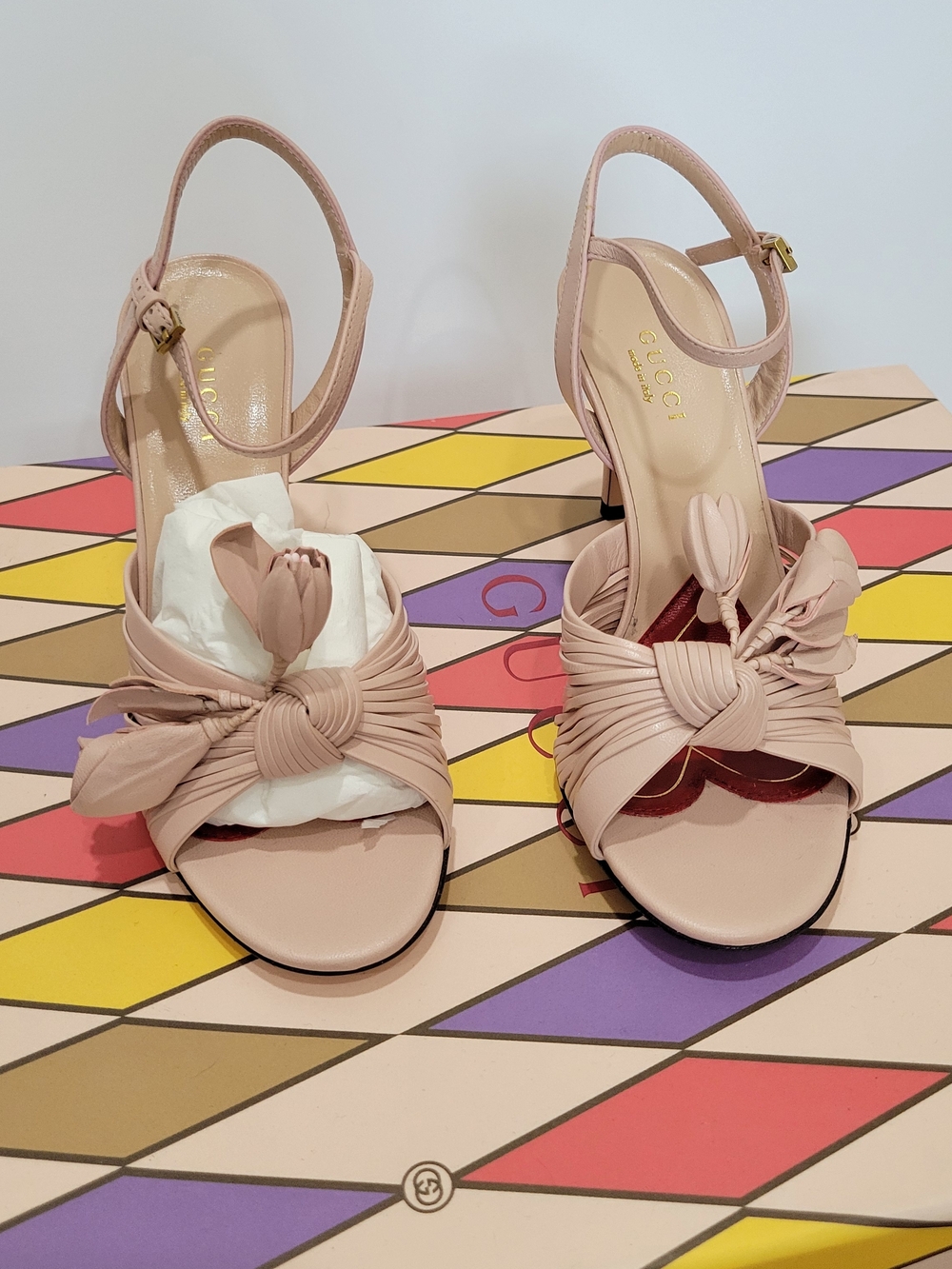 Gucci Blush Pink Knotted Slingback Heels